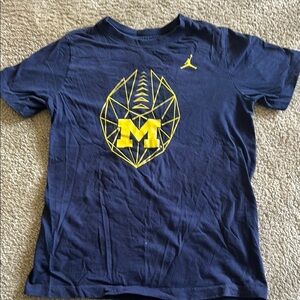 Kids Blue Jordan T-Shirt with Michigan Graphic